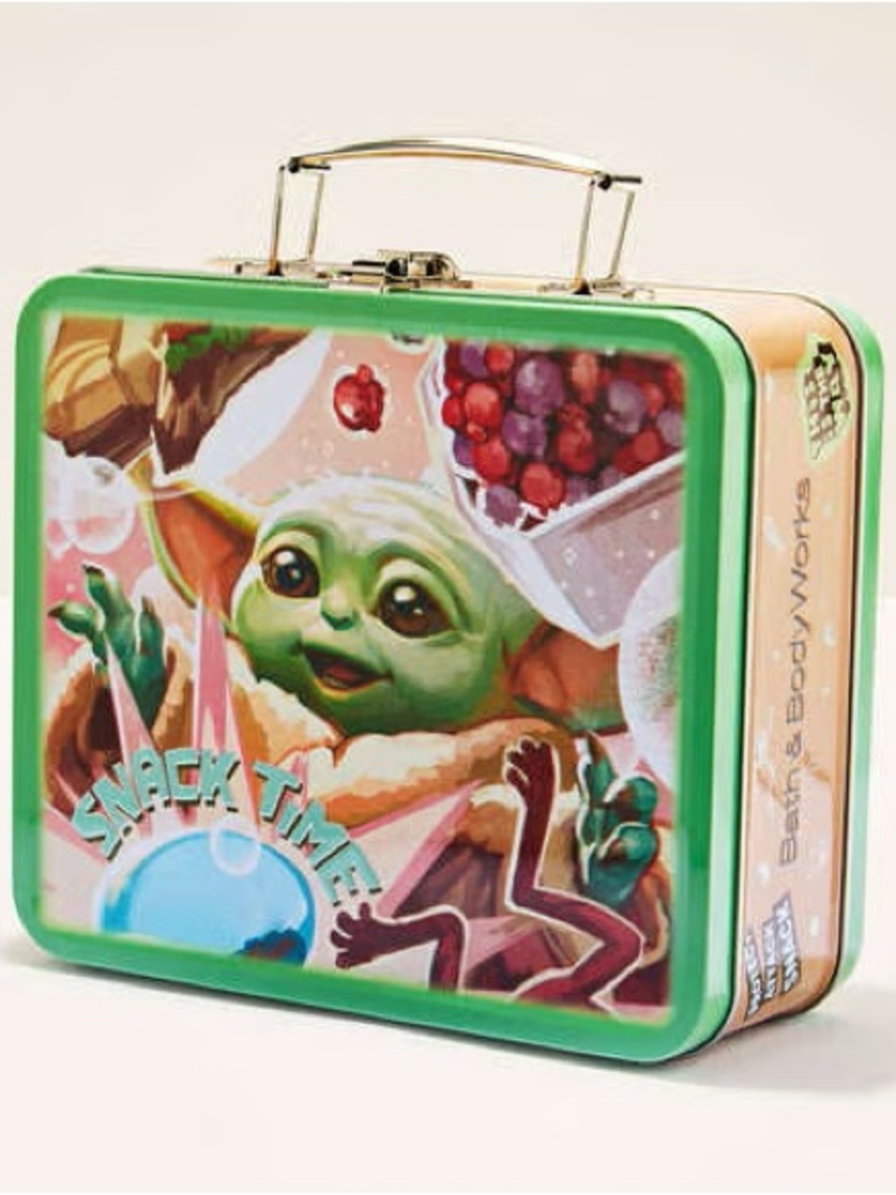 Baby Yoda "Snack Time" Collectible Tin Lunchbox - Green